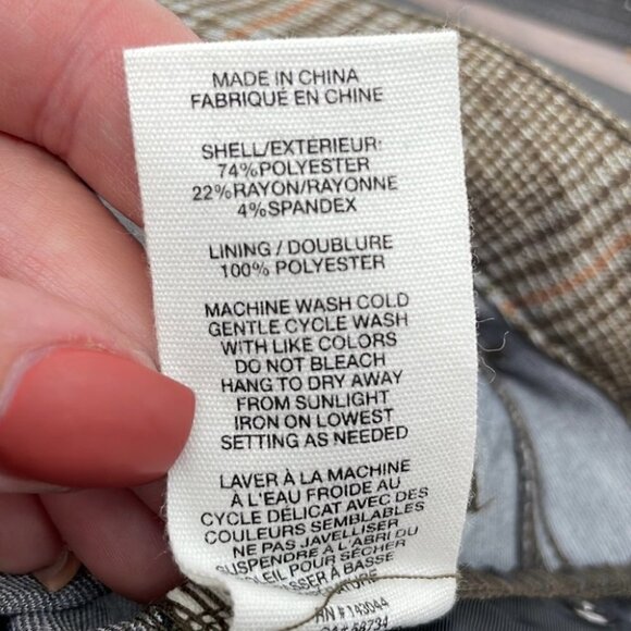 Avec les filles fall plaid trouser pants neutral Color’s fall vibe sz xs - Picture 5 of 10